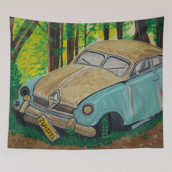 Item preview, Abandoned Old Car in the Woods designed and sold by KayleeRoseArt.