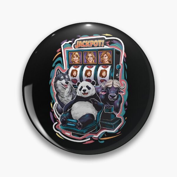 Item preview, Casino Gambling Panda Wolf Buffalo at Slot Machine  designed and sold by SloganExpress.