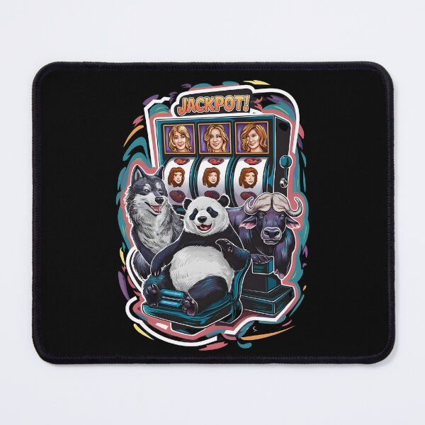 Item preview, Casino Gambling Panda Wolf Buffalo at Slot Machine designed and sold by SloganExpress.