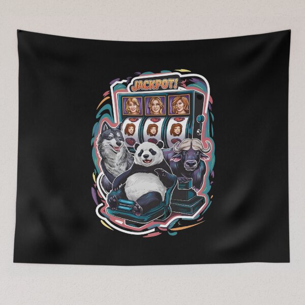 Item preview, Casino Gambling Panda Wolf Buffalo at Slot Machine  designed and sold by SloganExpress.