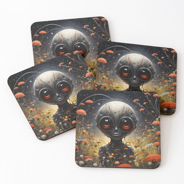 Item preview, Cute Alien In a Flower Garden Sci Fi Surrealism designed and sold by IzabellaBlue.