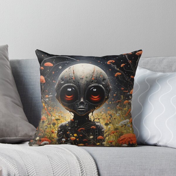 Item preview, Cute Alien In a Flower Garden Sci Fi Surrealism designed and sold by IzabellaBlue.