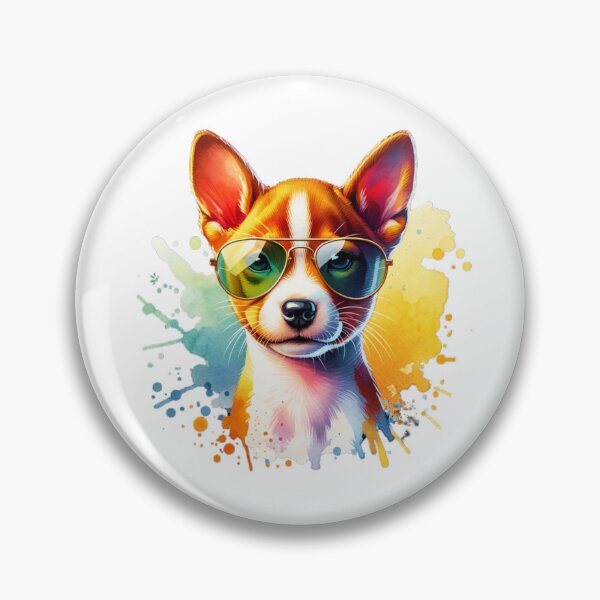 Item preview, Watercolor Basenji Wearing Sunglasses designed and sold by TheAnimalZ00.