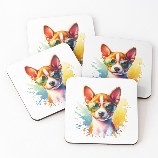 Item preview, Watercolor Basenji Wearing Sunglasses designed and sold by TheAnimalZ00.