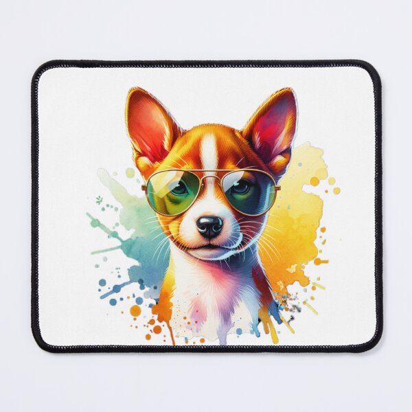 Item preview, Watercolor Basenji Wearing Sunglasses designed and sold by TheAnimalZ00.