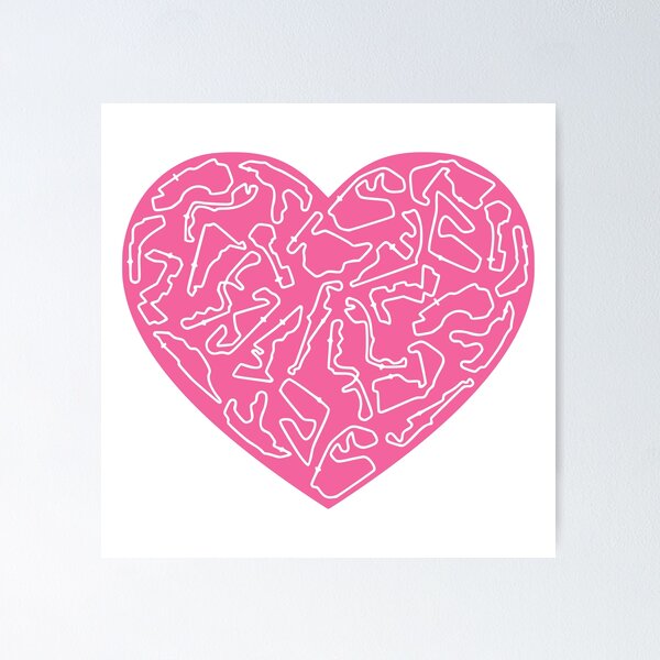 Item preview, F1 Tracks Love Heart Design designed and sold by David Speed Design.