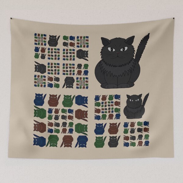 Item preview, Tomeo cat collage pattern designed and sold by Cherevan.