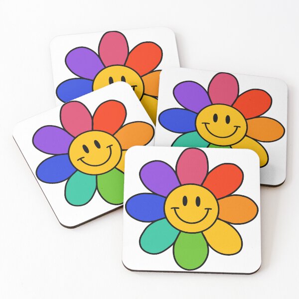 Item preview, Smiley Face Rainbow Flower designed and sold by pinkelephantds.