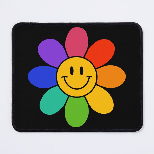 Item preview, Smiley Face Rainbow Flower designed and sold by pinkelephantds.