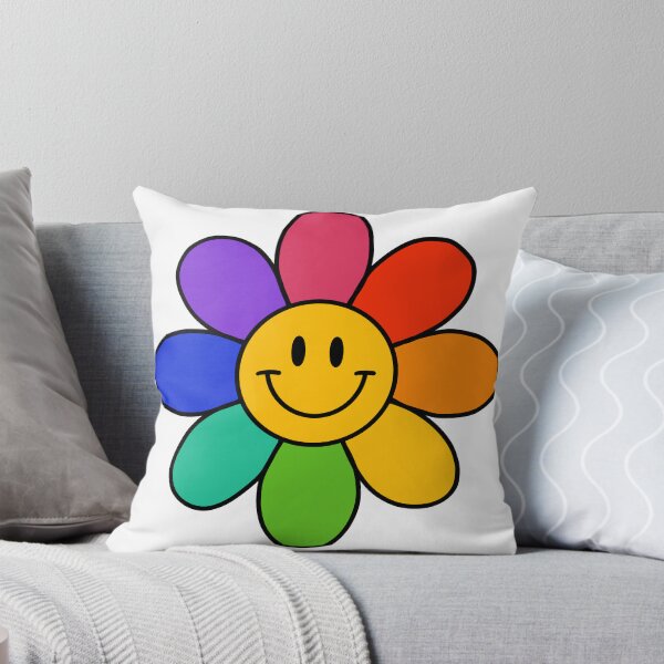 Item preview, Smiley Face Rainbow Flower designed and sold by pinkelephantds.