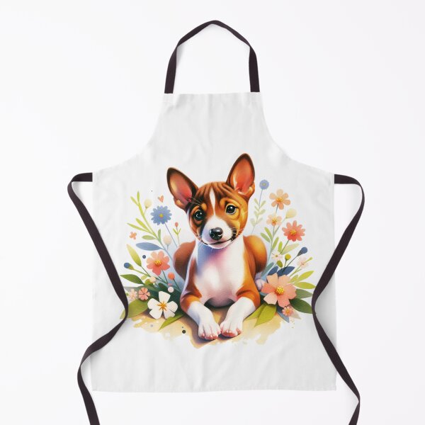 Item preview, Basenji Puppy Flowers designed and sold by TheAnimalZ00.