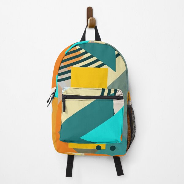 Item preview, Geometric Modern Abstract Aqua Orange Gold Vibrant Style designed and sold by MirabiliaMagpie.