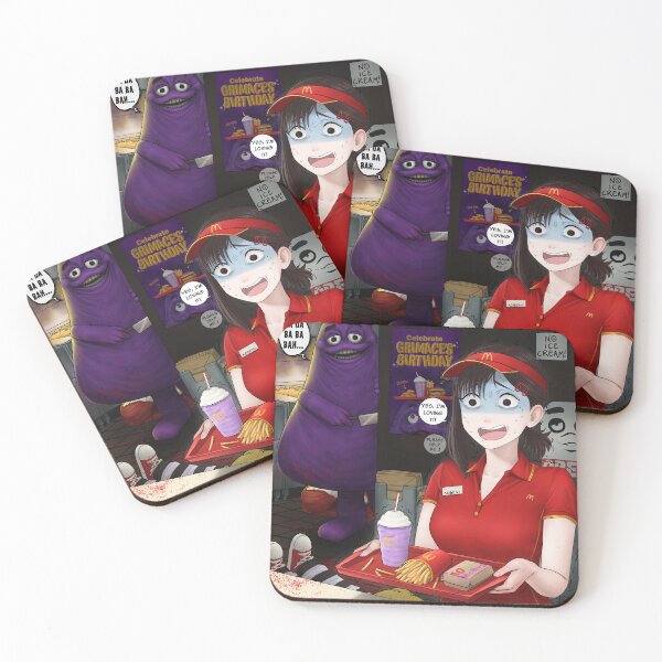 Item preview, Purple Fast Food Mascot and Scared Anime Girl designed and sold by Dismaiden.