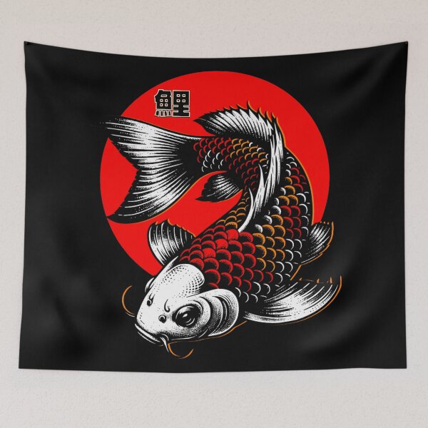 Item preview, Japanese Koi Fish Beautiful Vintage Art Gift designed and sold by InkyGenies.