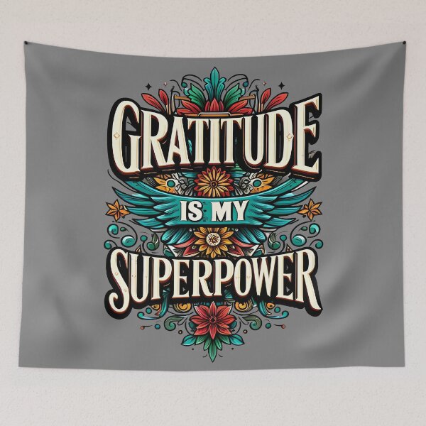 Item preview, gratitude is my superpower, typography designed and sold by maxmaj.
