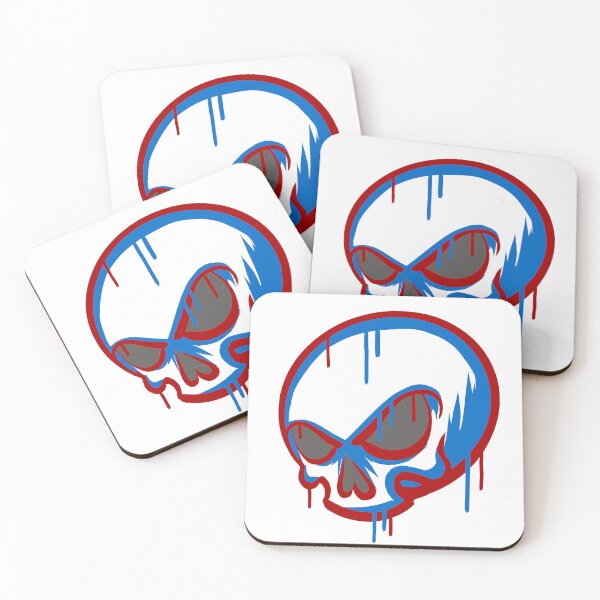 Item preview, Red And Blue Graffiti Skull designed and sold by EZPAINT.