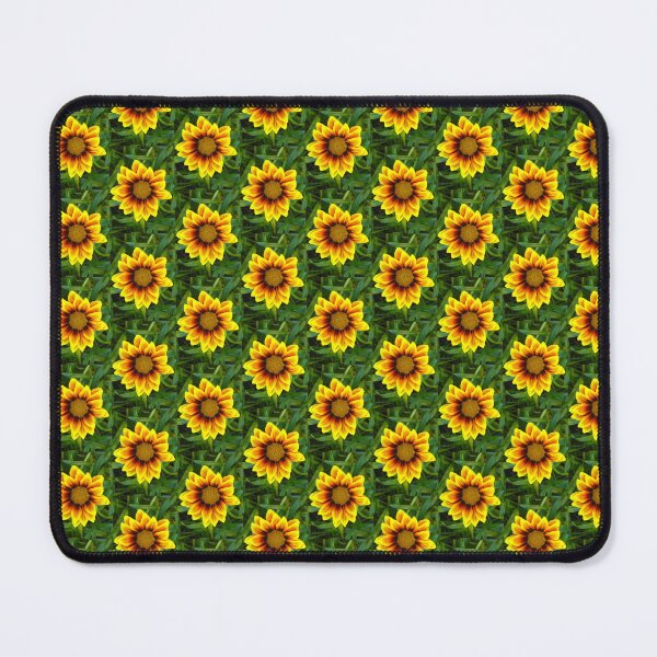 Item preview, Fiery and Fresh Gazania in Vibrant Yellow, Red, and Black with Green Leaves designed and sold by JoyousArt4u.