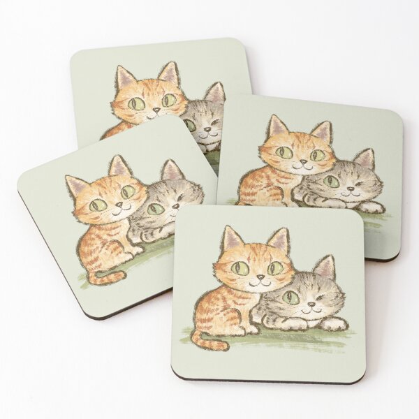 Item preview, Two friendly cats designed and sold by Toru Sanogawa.