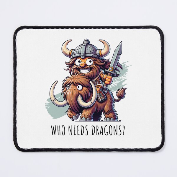 Item preview, Caricature of a Viking Warrior on a Mammoth, Best Viking Daddy Design designed and sold by DAMOTAmagazine.