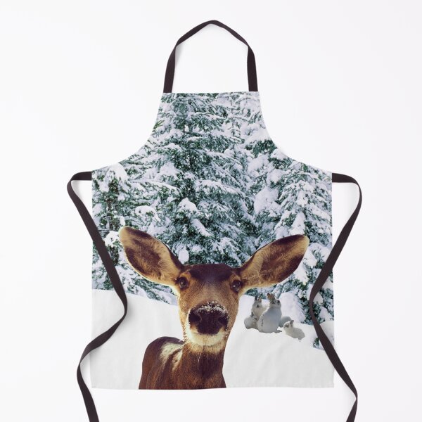 Item preview, Winter Scenery with Curious Deer and Bunnies designed and sold by WhiteSoftPetals.