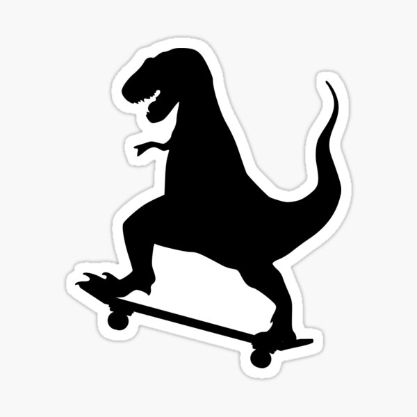 Dinosaur Skateboarding Sticker