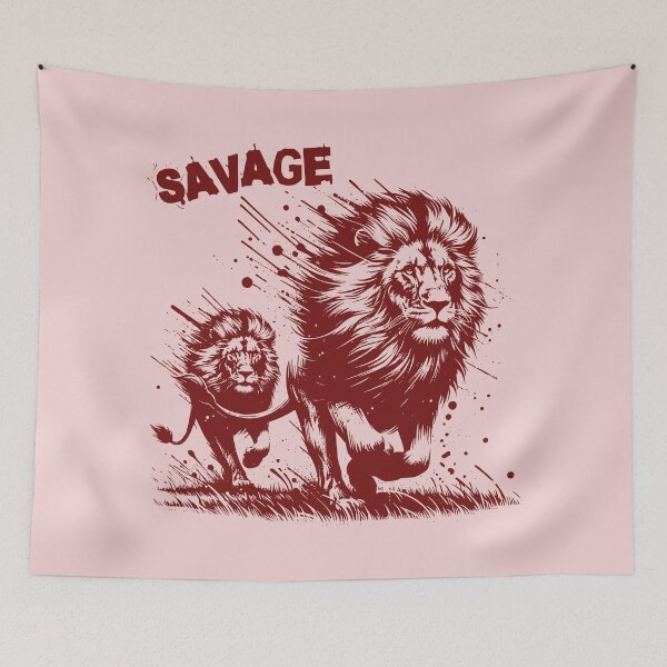 Item preview, lions running through the savanna designed and sold by santiagoml.