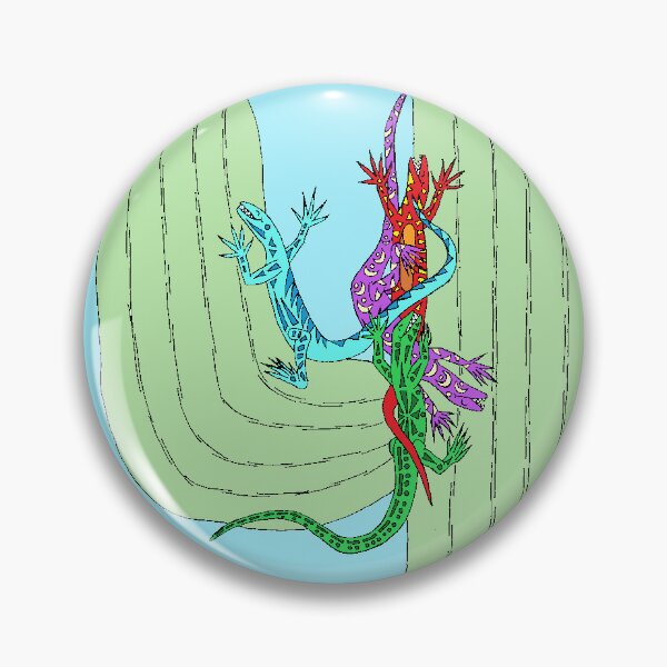 Item preview, Four Colorful Lizards Celebrating Life on a Saguaro Cactus designed and sold by JoyousArt4u.