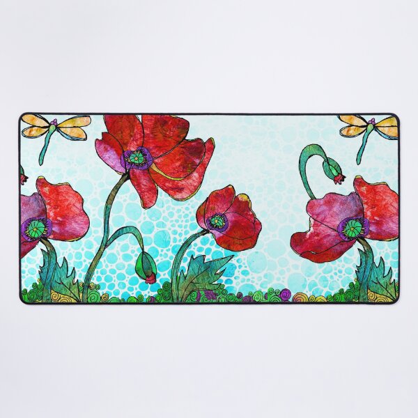 Item preview, Red In The Garden Hand Drawn Poppies Flower Art designed and sold by Sharon Cummings Art.