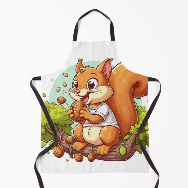 Item preview, cartoon of a squirrel wearing a t-shirt eating nuts on a tree designed and sold by MzulhilmiZam.