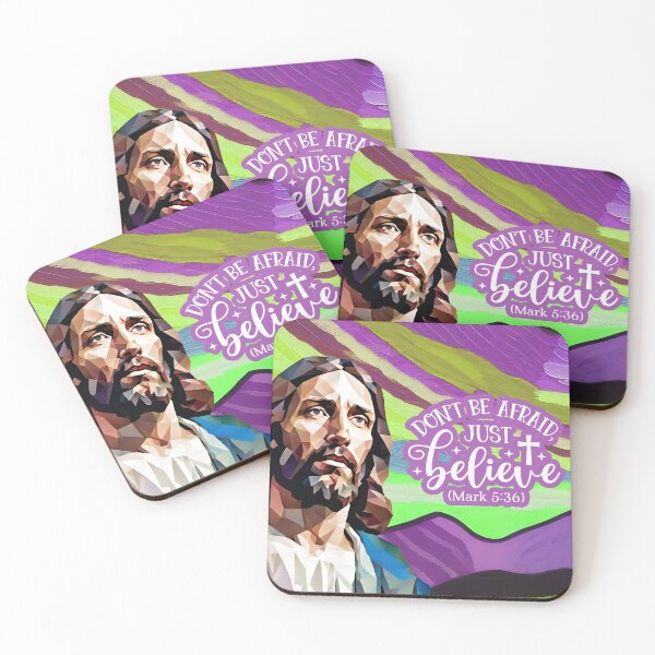 Item preview, Bible verses about strength - Mark 5:36 - Purple Radiant Skies and Mountains Preppy Art designed and sold by ZenReiArt.