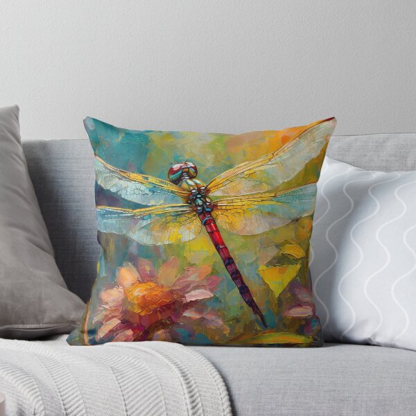 Dragonfly Elegance Throw Pillow