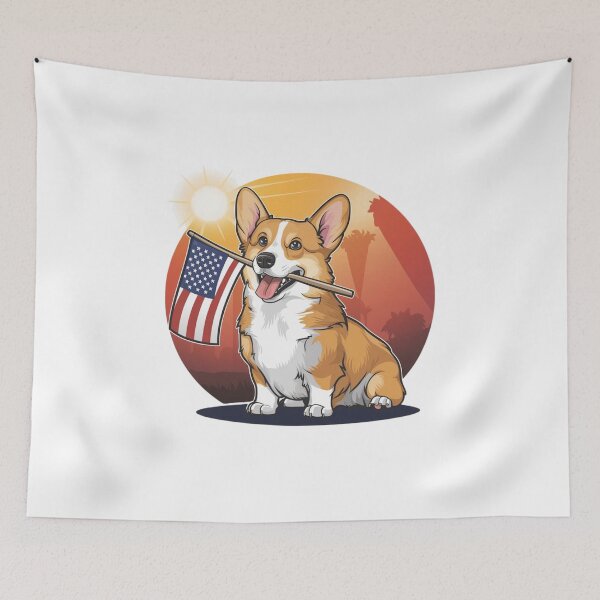 Item preview, Flag Waving Corgi designed and sold by Peter Stawicki.