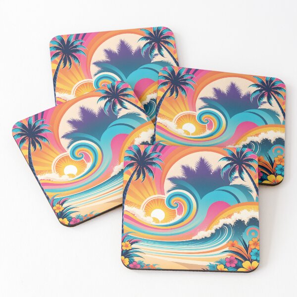 Item preview, Retro 70s Colorful Beach Summer designed and sold by Prints and Lifestyle.
