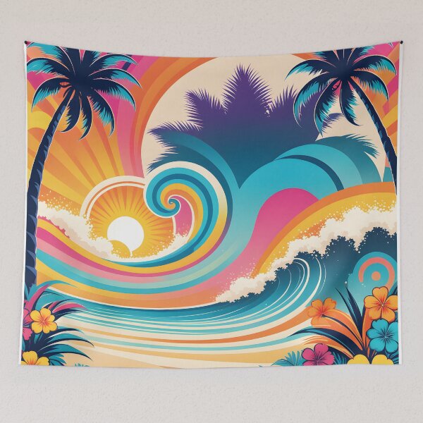 Item preview, Retro 70s Colorful Beach Summer designed and sold by Prints and Lifestyle.