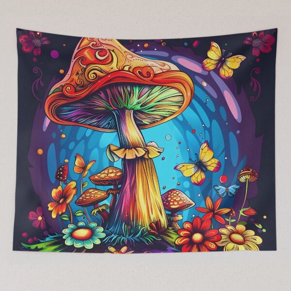 Item preview, Psychedelic trippy mushroom print designed and sold by dcrc.