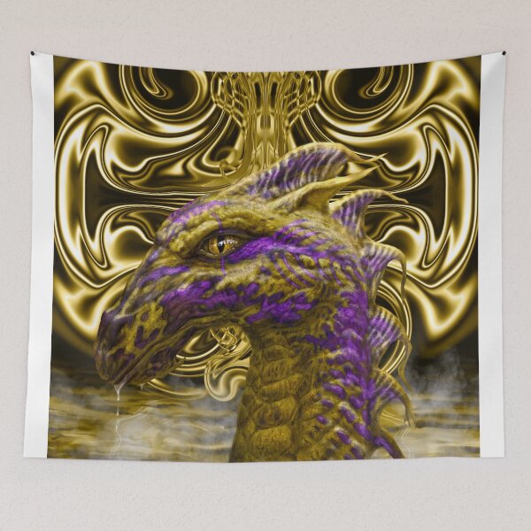 Item preview, Golden Dragon guarding treasure filled Keep designed and sold by sodsworld.
