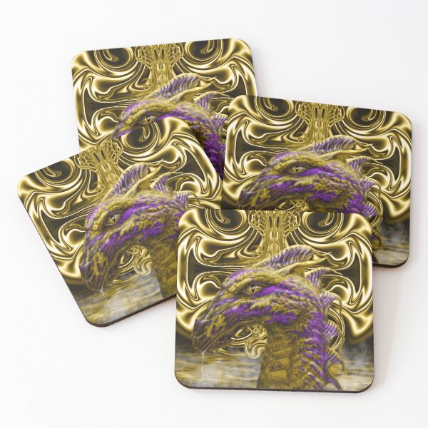 Item preview, Golden Dragon guarding treasure filled Keep designed and sold by sodsworld.