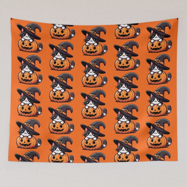 Item preview, Cute kitten celebrating Halloween designed and sold by maurirocha.
