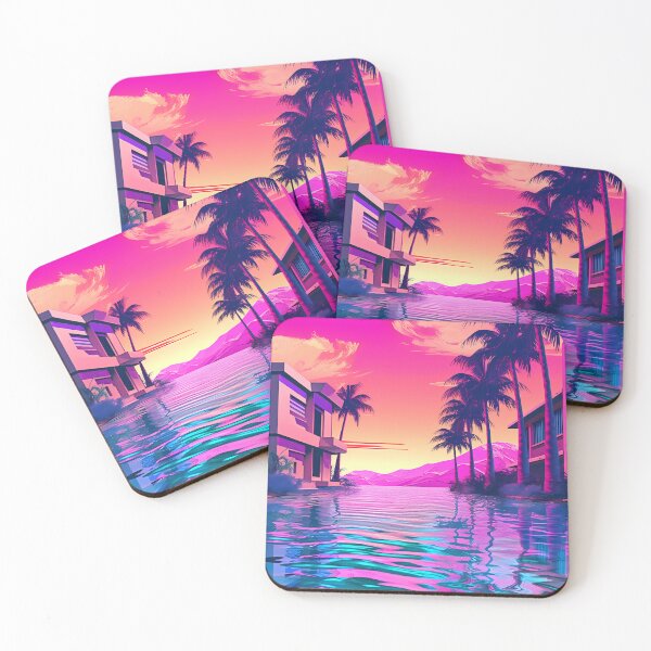 Item preview, Retro Vaporwave Watery Cityscape designed and sold by GalacticLabs.