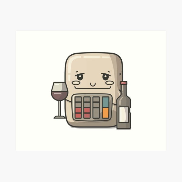 Item preview, Wine cooler character with wine glass, bottle, at a wine event designed and sold by FWLKIT.