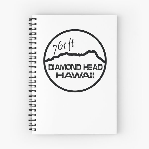 Item preview, Black and White Diamond Head Hike: 761 ft Elevation designed and sold by afullerdesign.