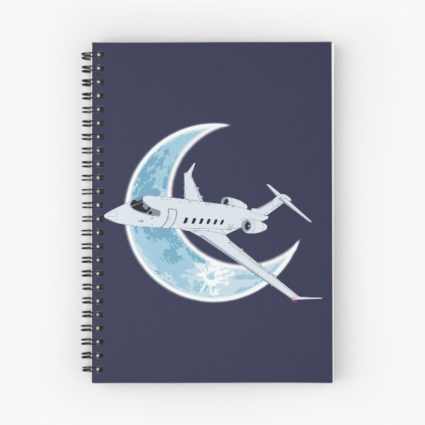 Item preview, Bombardier Challenger 350 Jet Crescent Moon Night Flight Design designed and sold by skye-studio.
