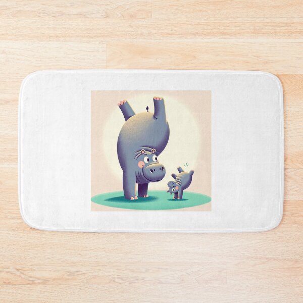 Item preview, A family of hippos is doing a handstand designed and sold by masaru-sato.