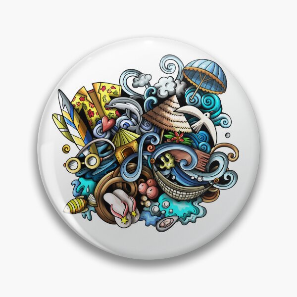 Item preview, Summer Surf Waves Sticker Bomb Style Graphic designed and sold by socialarmour.