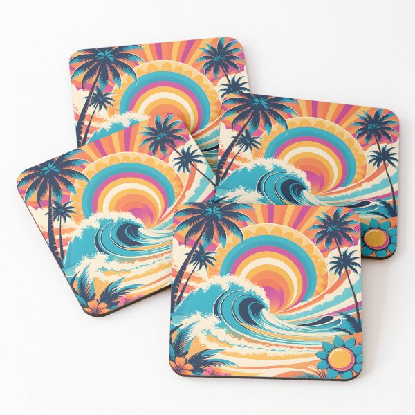 Item preview, Groovy Retro Vintage 70s Colorful Beach Summer Waves  designed and sold by Prints and Lifestyle.