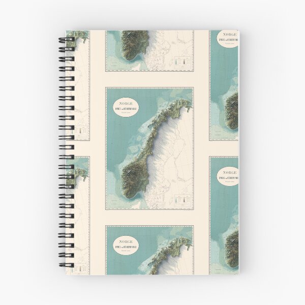 Item preview, 1900 Norway Shaded Relief 3D Map digitally-rendered designed and sold by ThinkAboutMaps.