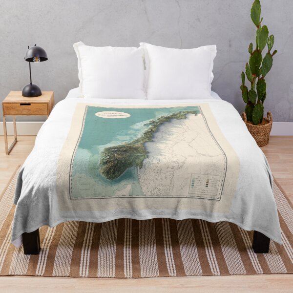 Item preview, 1900 Norway Shaded Relief 3D Map digitally-rendered designed and sold by ThinkAboutMaps.