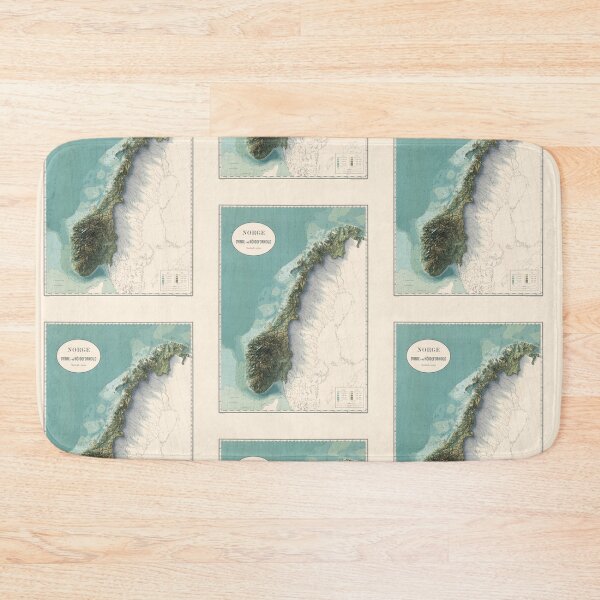 Item preview, 1900 Norway Shaded Relief 3D Map digitally-rendered designed and sold by ThinkAboutMaps.