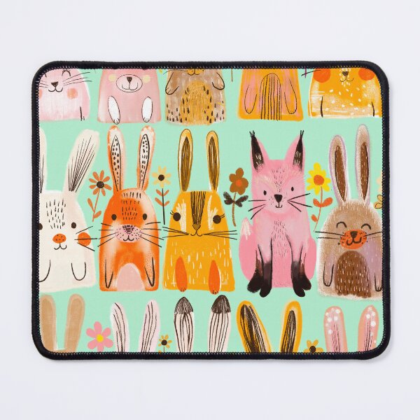 Item preview, One pink fox and all of the bunnies designed and sold by Artlizzard.