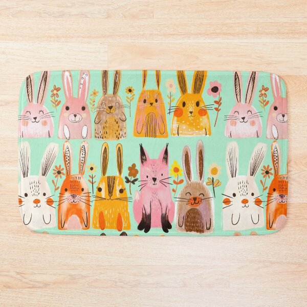 Item preview, One pink fox and all of the bunnies designed and sold by Artlizzard.
